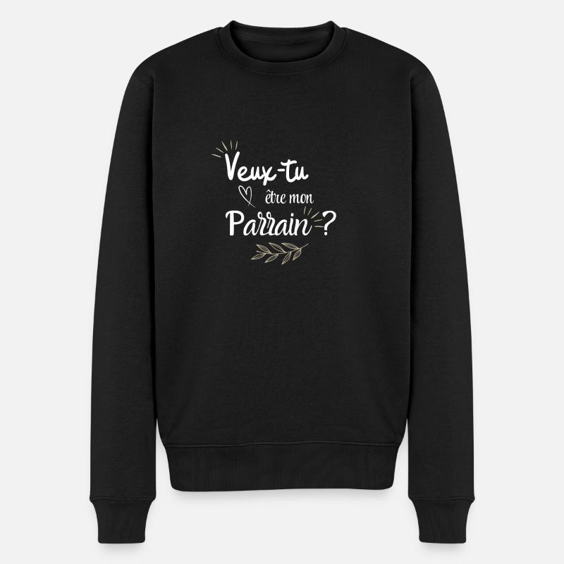 Veux tu être mon parrain - Pull Premium bio Homme - noir