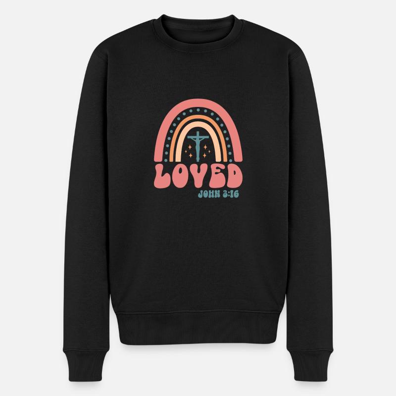 geliebt - Männer Premium Bio Pullover - Schwarz