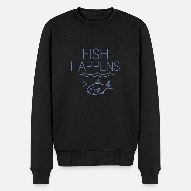 poisson arrive - Pull Premium bio Homme - noir