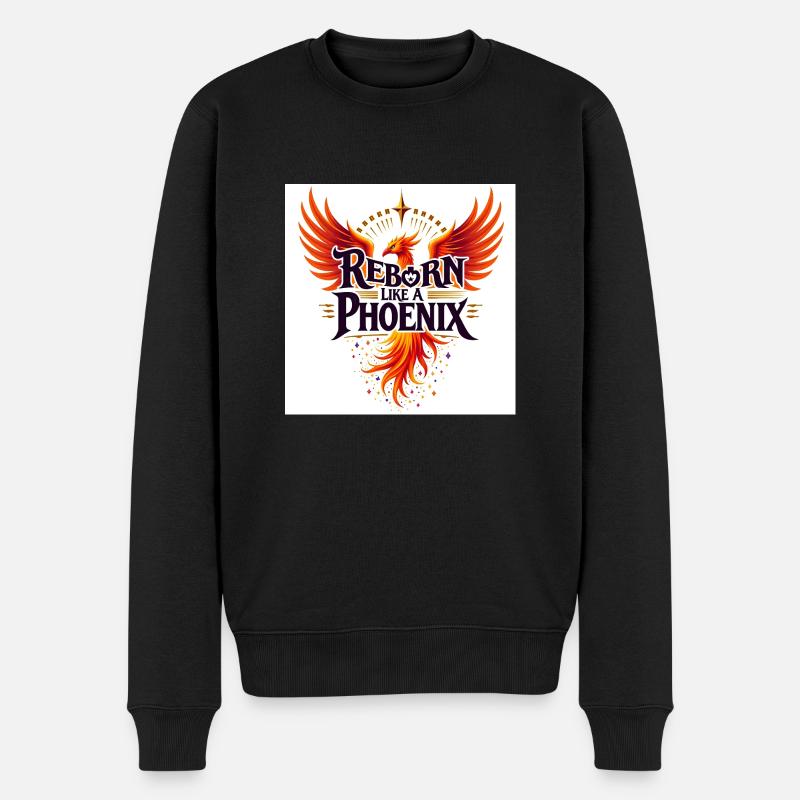 Reborn Like A Phoenix - Männer Premium Bio Pullover - Schwarz