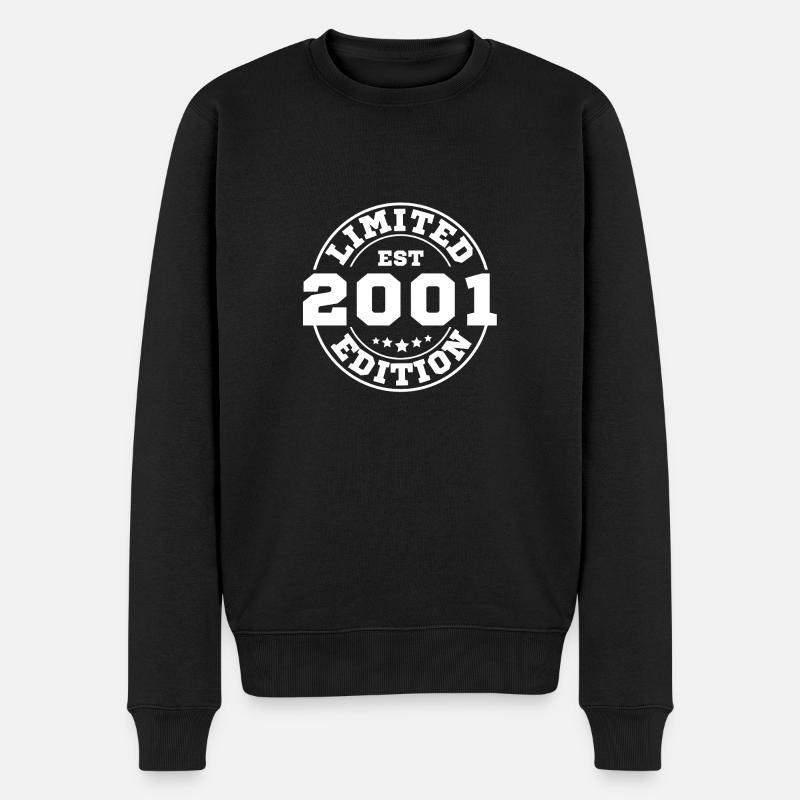 2001 Limitierte Auflage - Männer Premium Bio Pullover - Schwarz