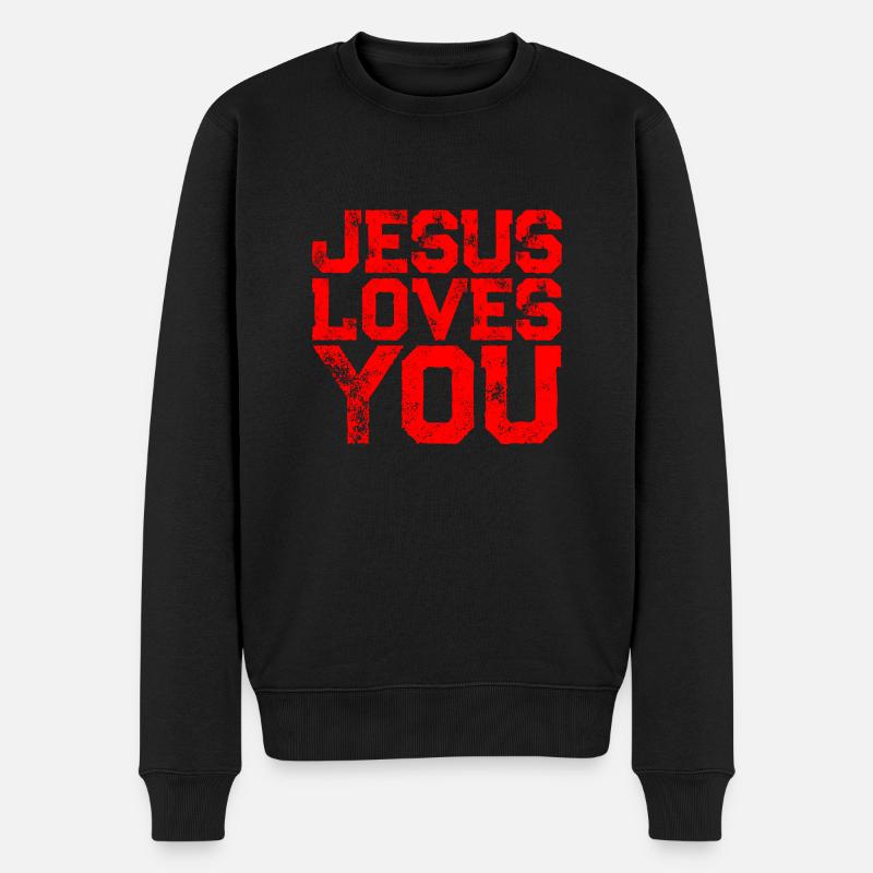 Jésus t’aime - Pull Premium bio Homme - noir