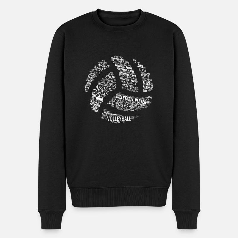 VOLLEYBALL Wörter Geschenk - Männer Premium Bio Pullover - Schwarz