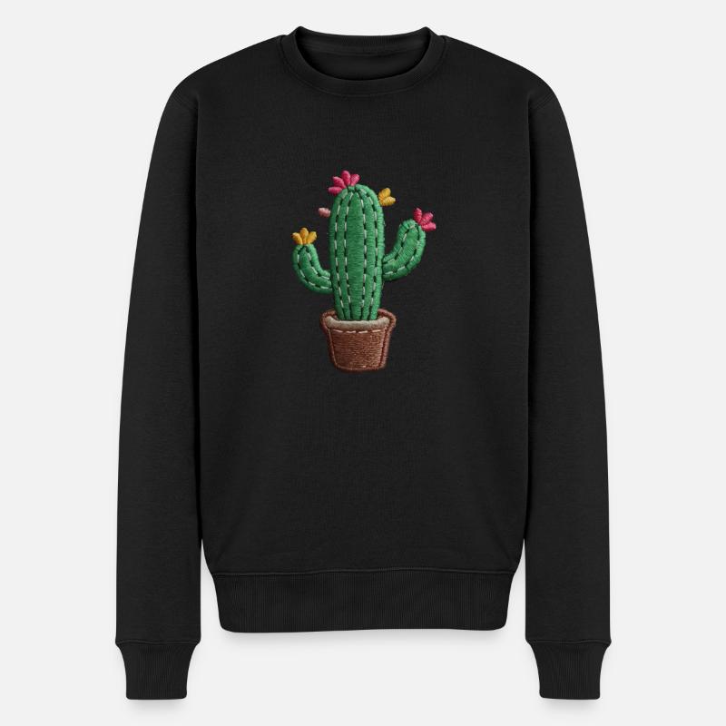 Cactus Brodé - Pull Premium bio Homme - noir
