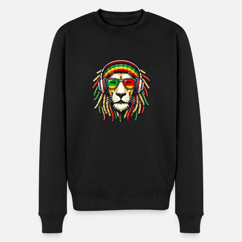 Reggae Lion Rasta Jamaïque - Pull Premium bio Homme - noir