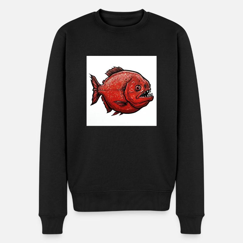 Red Piranha - Männer Premium Bio Pullover - Schwarz