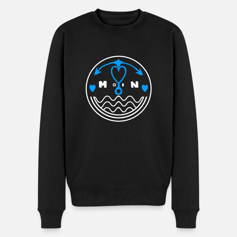 Moin lieber Anker für die Möwen Seemänner - Männer Premium Bio Pullover - Schwarz