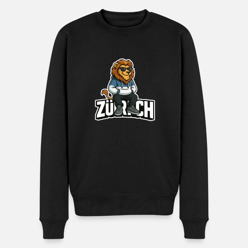 Zürich Löwe - Männer Premium Bio Pullover - Schwarz