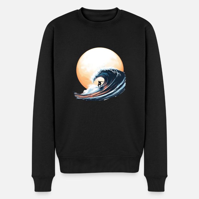 Surfer au soleil - Pull Premium bio Homme - noir