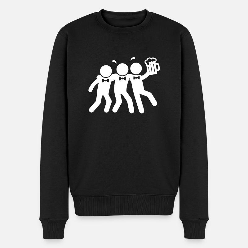 Bachelor Party Strichmännchen - Männer Premium Bio Pullover - Schwarz