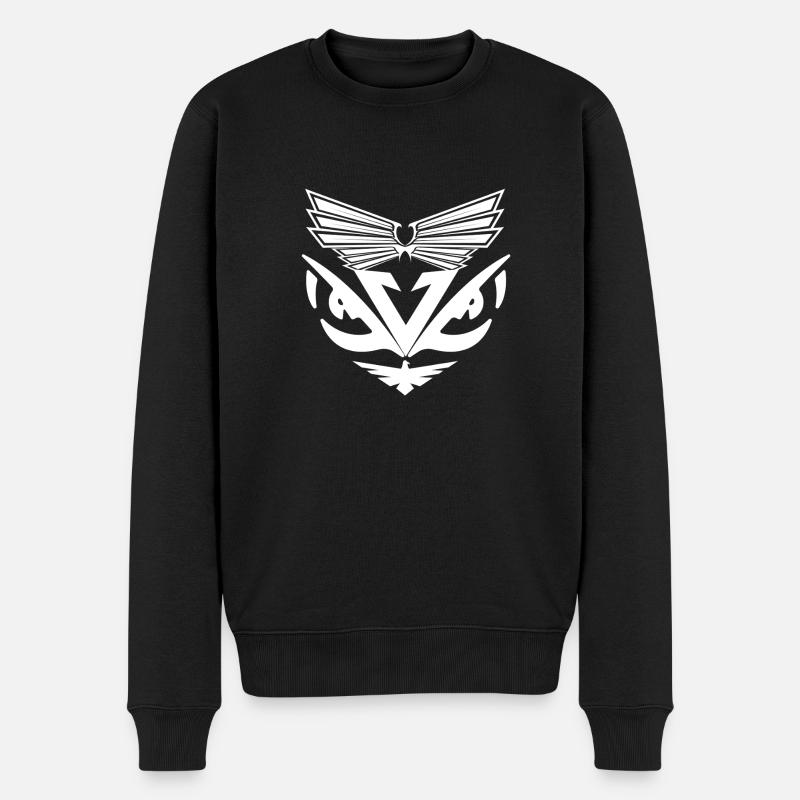 Abstrait Aigles Blanc - Pull Premium bio Homme - noir