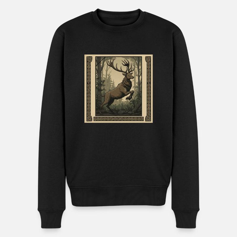 Cerf - Pull Premium bio Homme - noir