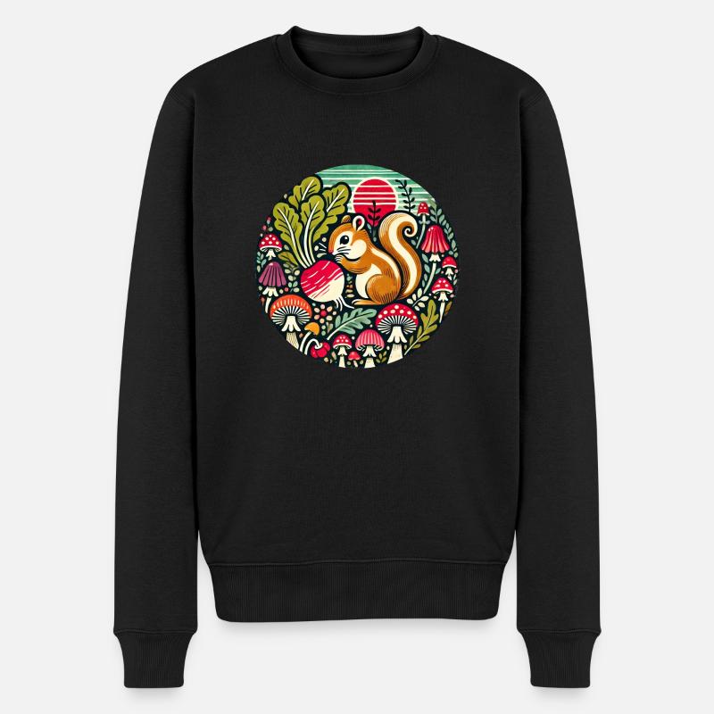 Niedliches Streifenhörnchen - Männer Premium Bio Pullover - Schwarz