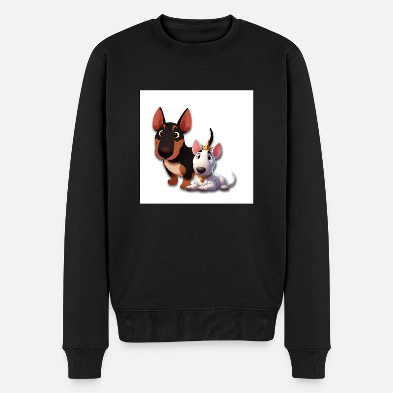 Cartoon miniatur bullterrier - Männer Premium Bio Pullover - Schwarz