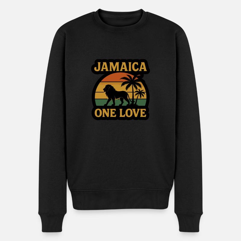 Palmier lion de la Jamaïque - Pull Premium bio Homme - noir