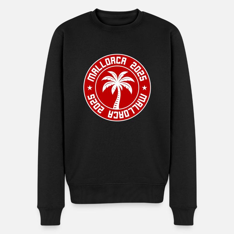 Mallorca 2025 Palme - Männer Premium Bio Pullover - Schwarz