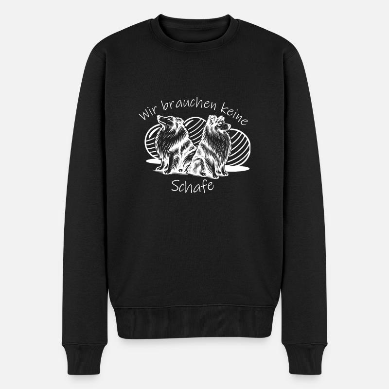 Treibball (weiß) mit Text - Männer Premium Bio Pullover - Schwarz