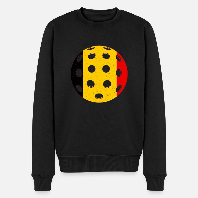 Pickleball Belgien - Männer Premium Bio Pullover - Schwarz