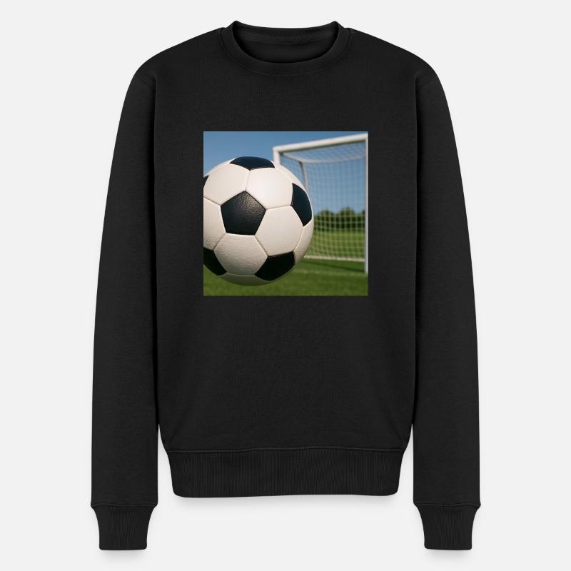 Sport - Fußball - Männer Premium Bio Pullover - Schwarz