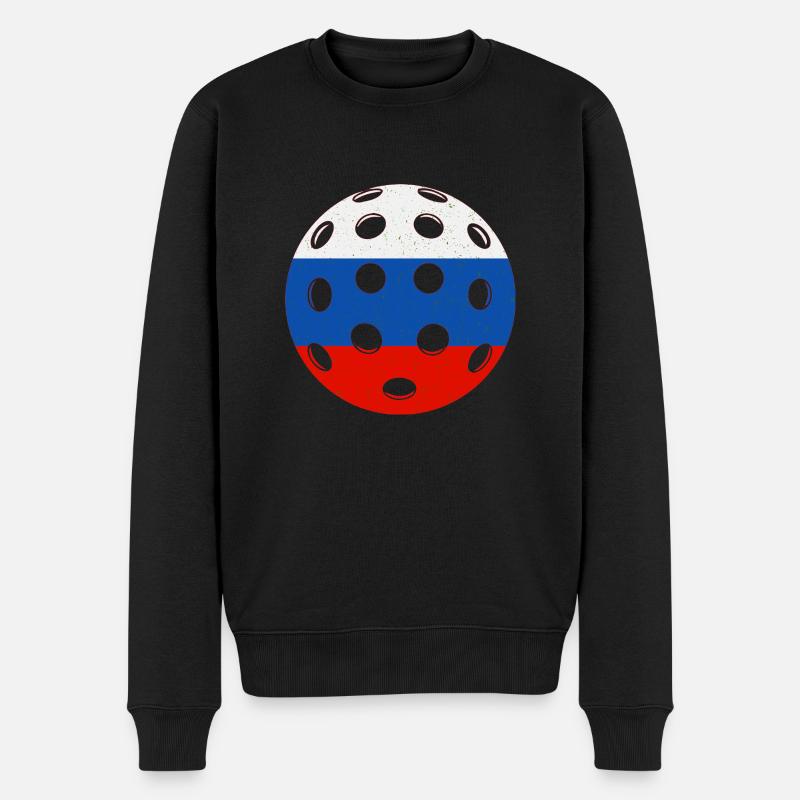 Pickleball Russland - Männer Premium Bio Pullover - Schwarz