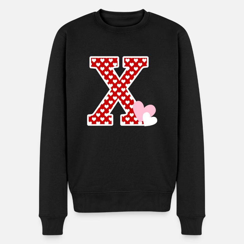 Lettre x cœur - Pull Premium bio Homme - noir