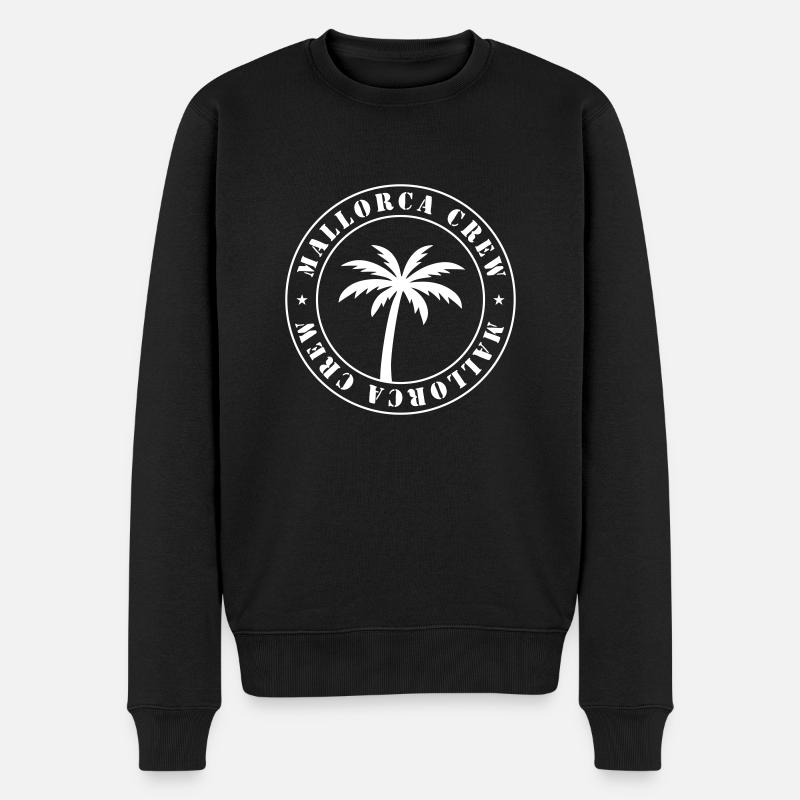 Mallorca Crew - Männer Premium Bio Pullover - Schwarz