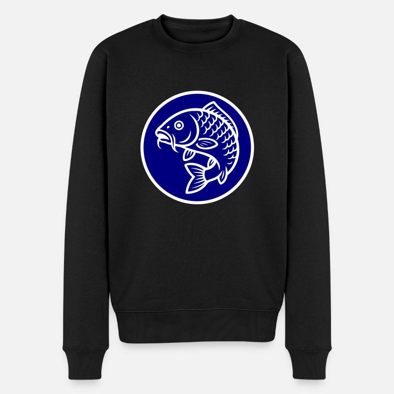 Icône de poisson carpe - Pull Premium bio Homme - noir