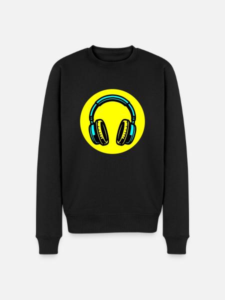 Headphone icon music - Men's Premium Organic Jumper - black