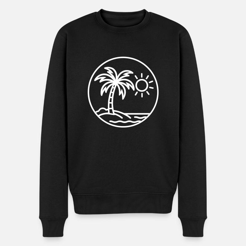 Sommer Palmen Strand - Männer Premium Bio Pullover - Schwarz