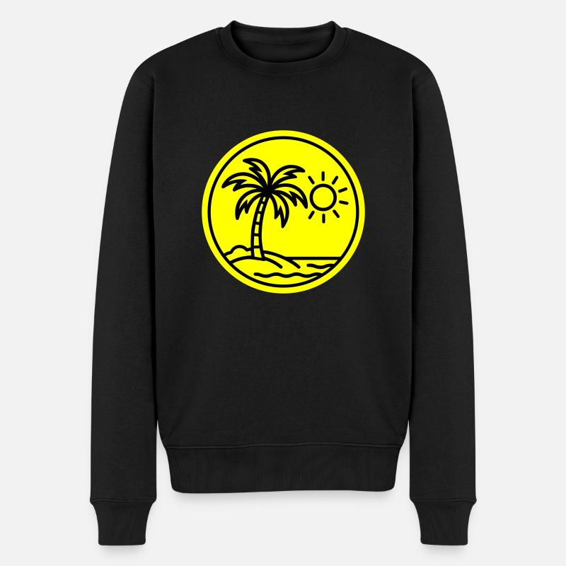 Plage de palmiers d’été - Pull Premium bio Homme - noir