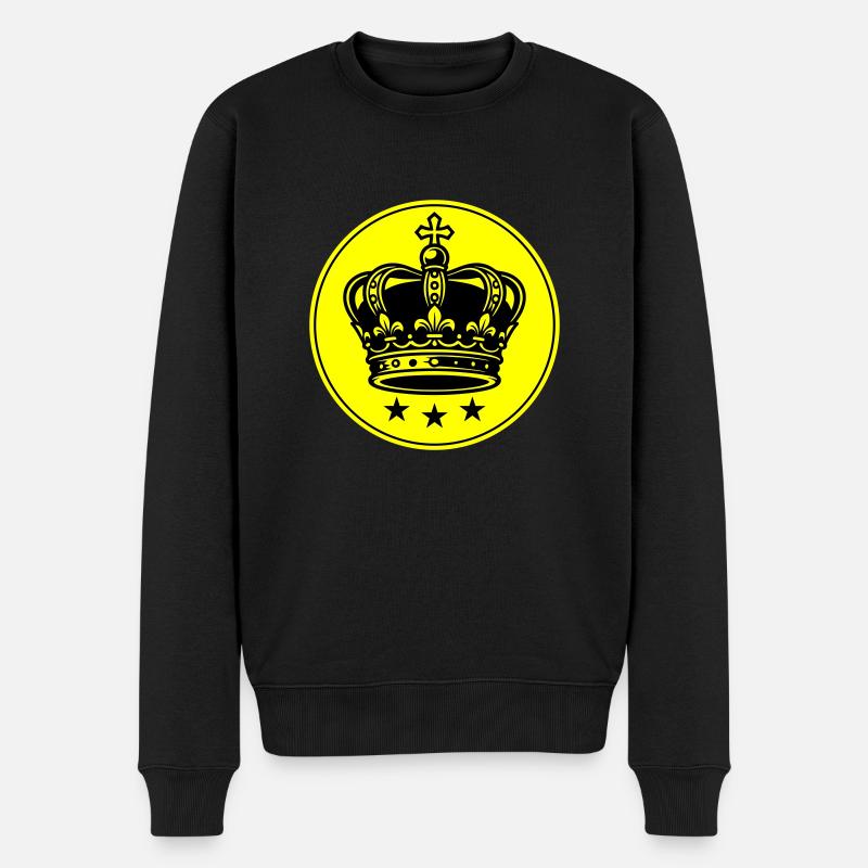 Krone Symbol - Männer Premium Bio Pullover - Schwarz