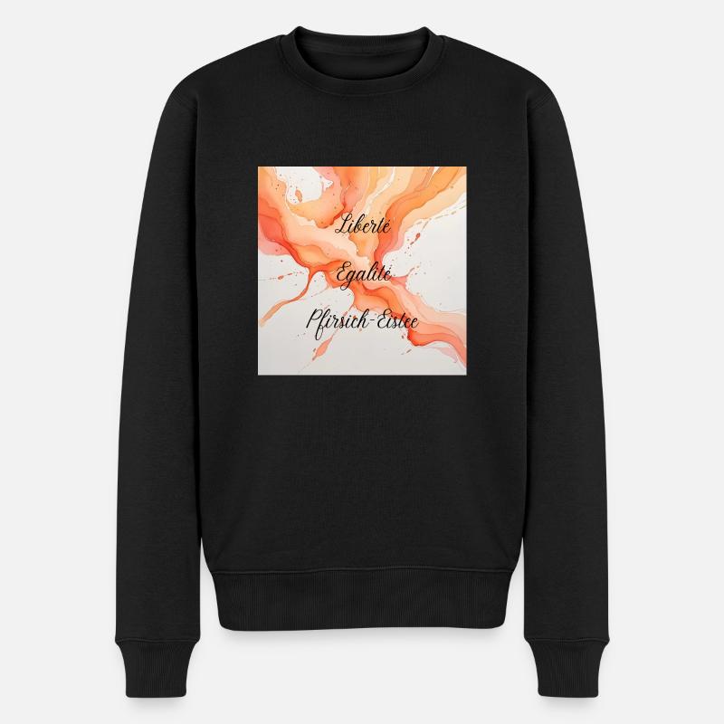 Liberté, Egalité, Pfirsicheistee - Männer Premium Bio Pullover - Schwarz