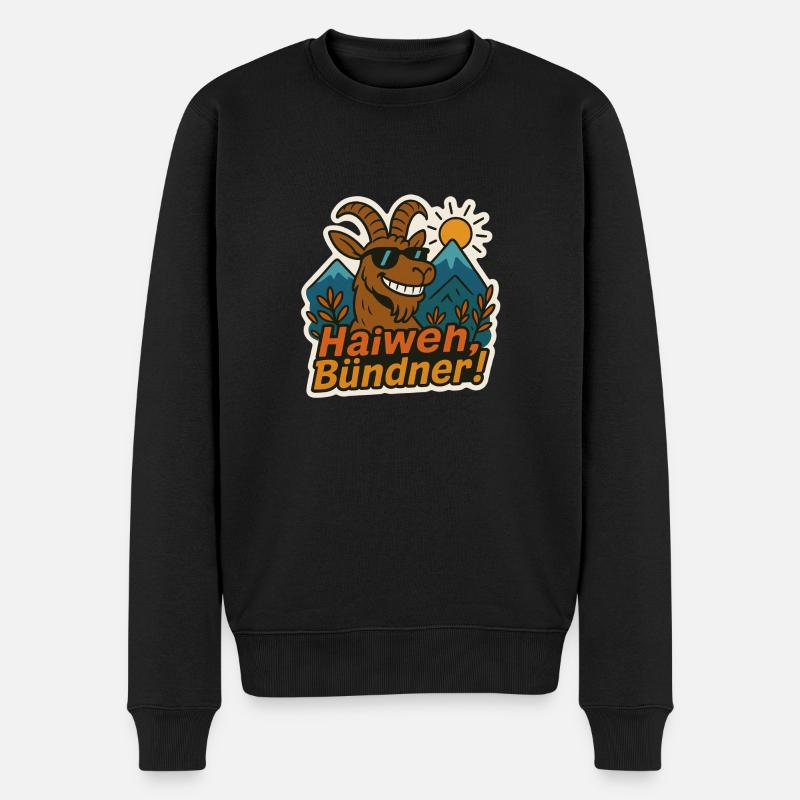 Haiweh Bündner - Männer Premium Bio Pullover - Schwarz