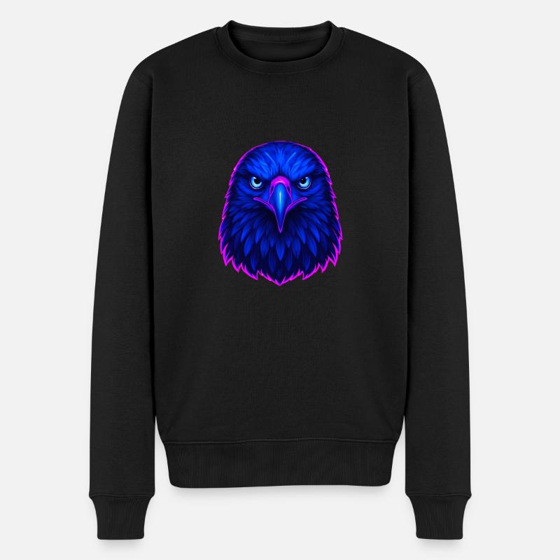 Aigle bleu Néon Art - Pull Premium bio Homme - noir