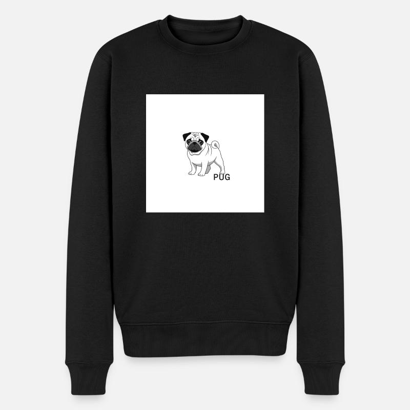 Der Mops - Männer Premium Bio Pullover - Schwarz