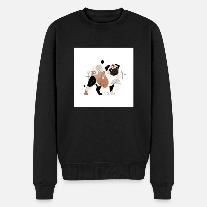 Mops - Männer Premium Bio Pullover - Schwarz