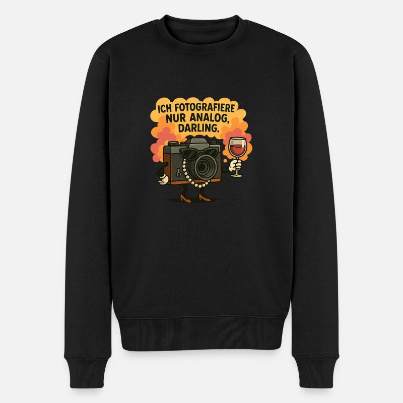 Analog Darling - Männer Premium Bio Pullover - Schwarz