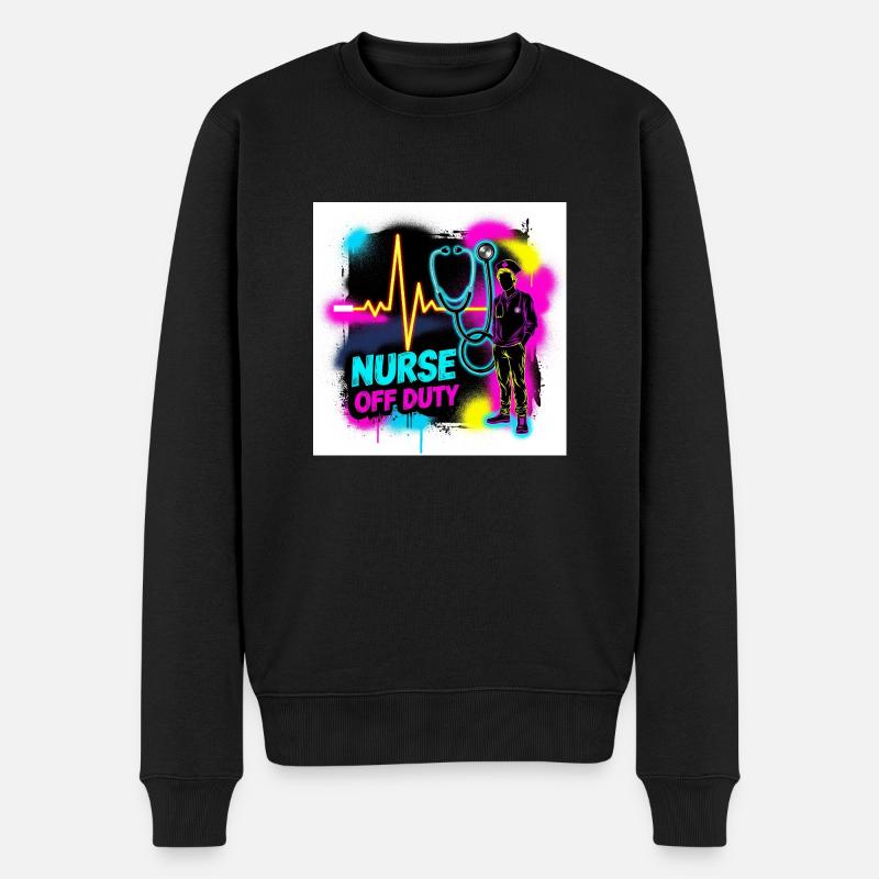 Nurse lieblingsshirt - Männer Premium Bio Pullover - Schwarz