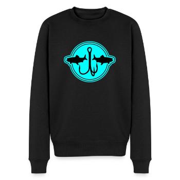 Fishing Symbol Fish Hook - Men's Premium Organic Jumper - black - Front - Nico (187cm)