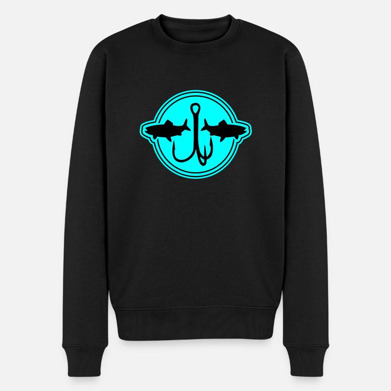 Symbole de pêche Hameçon - Pull Premium bio Homme - noir