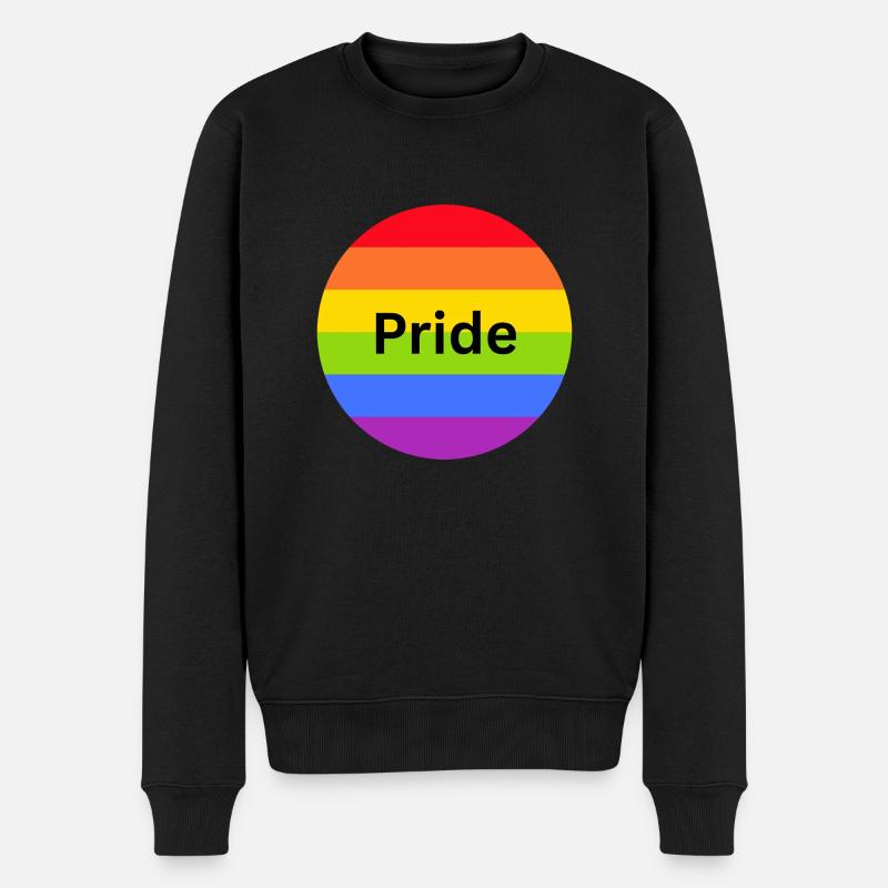 Pride Fahne - Männer Premium Bio Pullover - Schwarz
