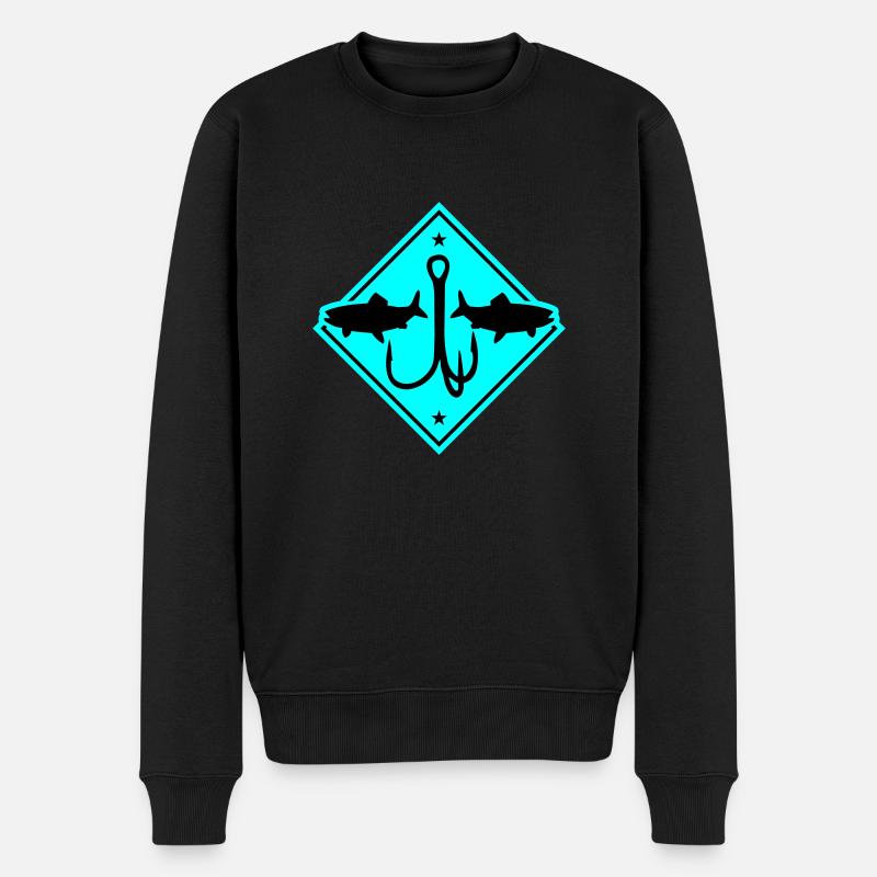 Pêche Icône de pêche - Pull Premium bio Homme - noir