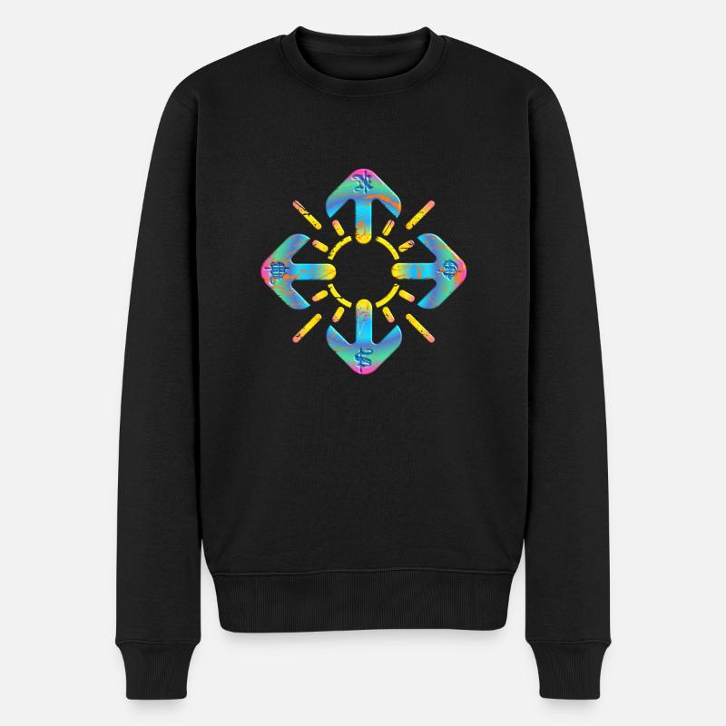 Kompass - Männer Premium Bio Pullover - Schwarz