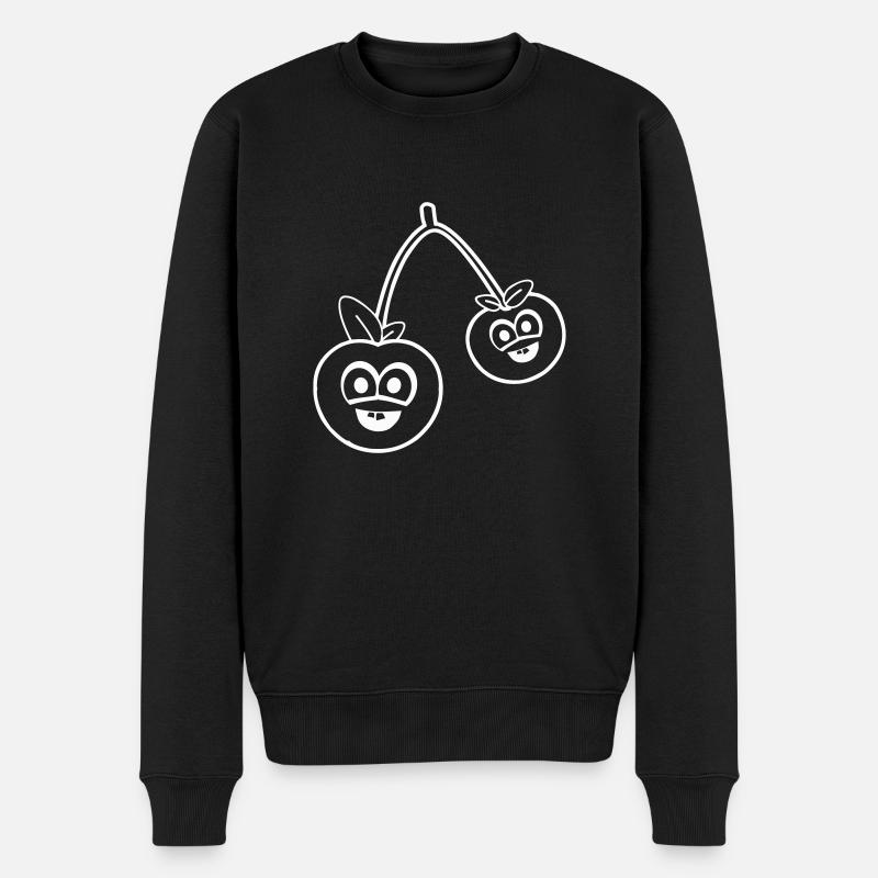 kirschen - Männer Premium Bio Pullover - Schwarz