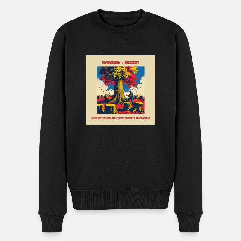 DIVIDENDEN STATT DICKICHT - Männer Premium Bio Pullover - Schwarz