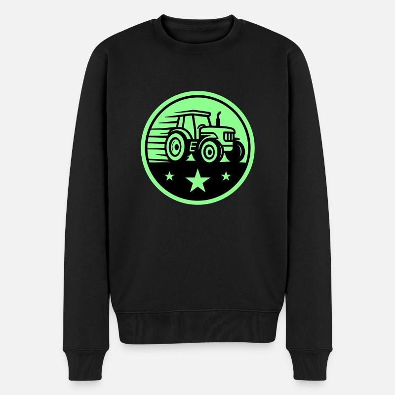 Traktor Farmer - Männer Premium Bio Pullover - Schwarz