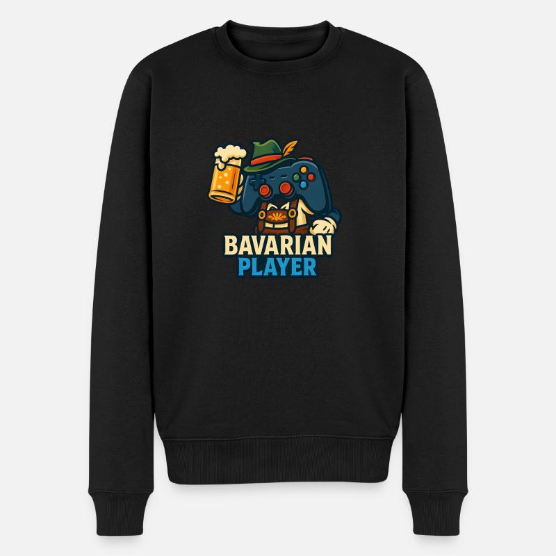 bavarian player - Männer Premium Bio Pullover - Schwarz