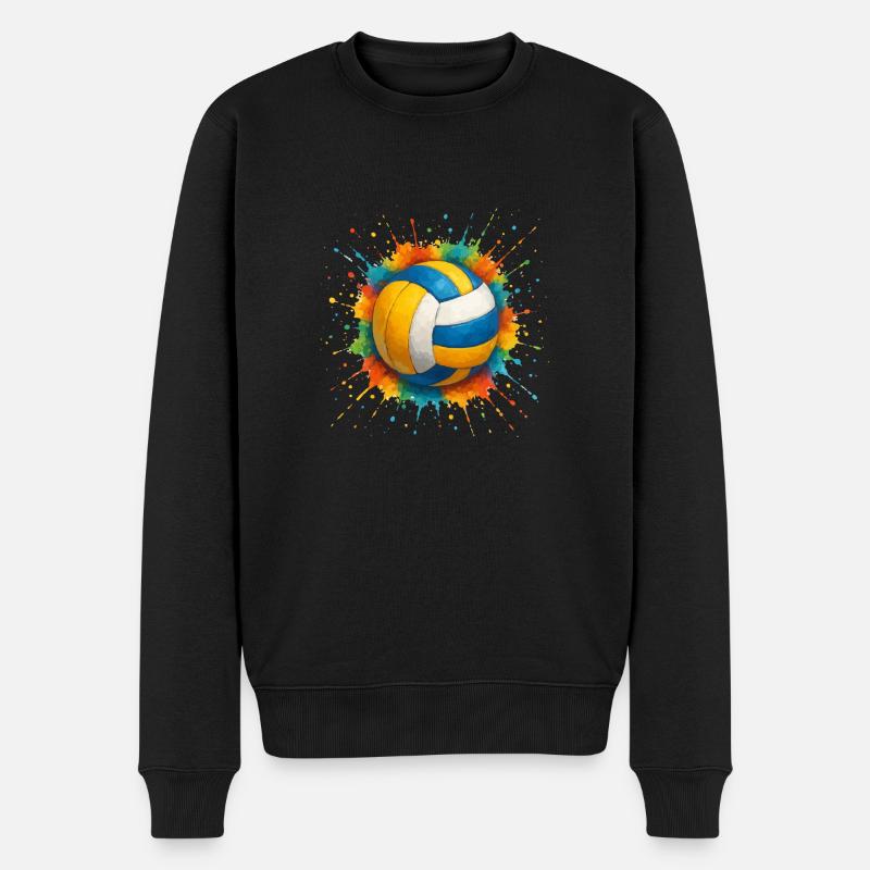 volleyball handball klecks - Männer Premium Bio Pullover - Schwarz