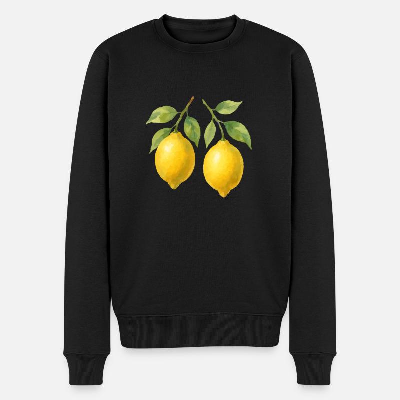 zitronen - Männer Premium Bio Pullover - Schwarz