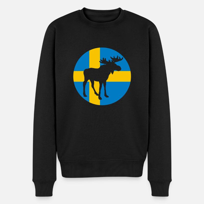 elk_2 (zweifarbig) - Männer Premium Bio Pullover - Schwarz
